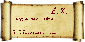 Langfelder Klára névjegykártya
